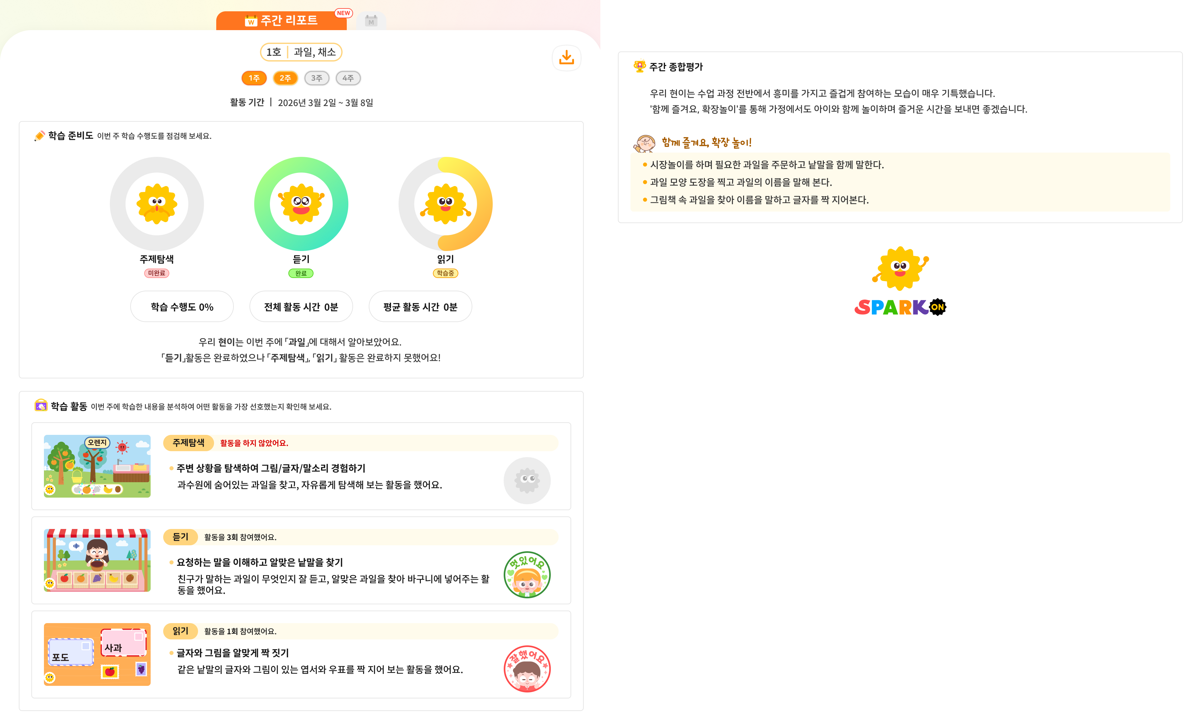 학부모용 학습 리포트